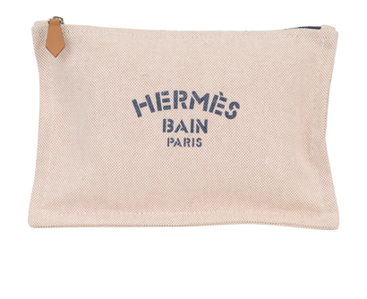 Hermes Bain New Yachting Pouch, &pound;180, Accessories, Beige, Cotton, Front view
